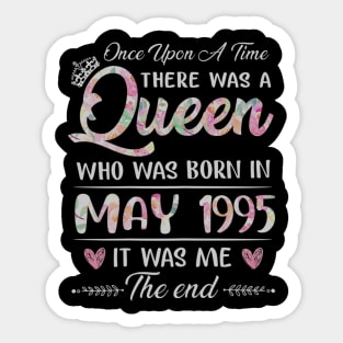 Girls 25th Birthday Queen May 1995 25 Years Old Sticker